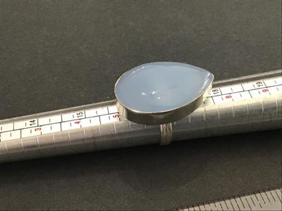 925 Large Silver Ring large Blue Stone
