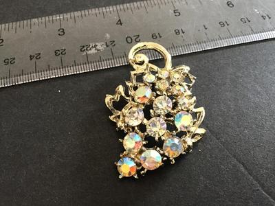 Vintage Brooch AB Rhinestones