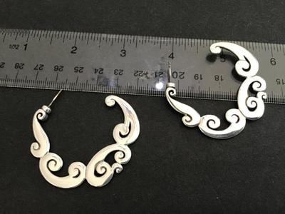 Large Silver Tone Earrings