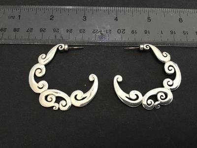 Large Silver Tone Earrings