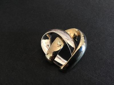 2 Tone Heart Brooch