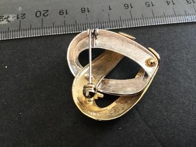 2 Tone Heart Brooch