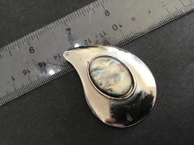 Silvertone Modernist Brooch
