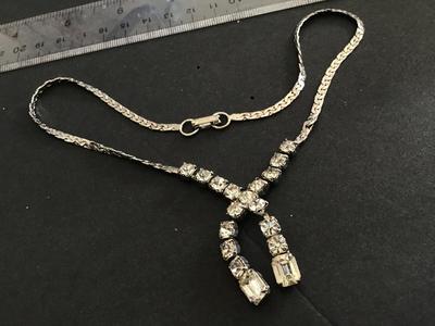 Vintage Rhinestone X Necklace