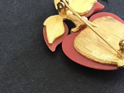 Swaboda 1948 Carved stone Vintage Brooch