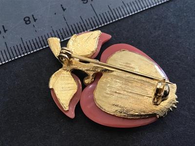 Swaboda 1948 Carved stone Vintage Brooch