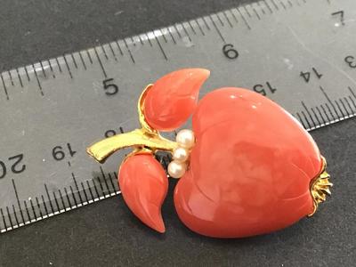 Swaboda 1948 Carved stone Vintage Brooch