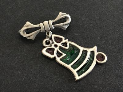Vintage Stained Glass Christmas Brooch