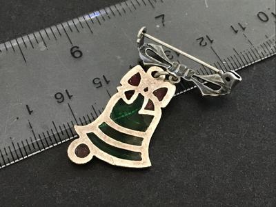 Vintage Stained Glass Christmas Brooch