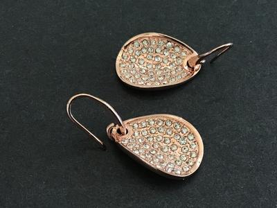 Rose Gold Tone Earrings Marked