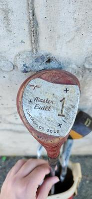 Small Vintage Golf Bag With Clubs