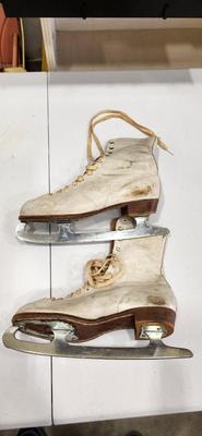 Vintage White Ice Skates