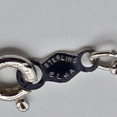 LOT 90: Sterling Silver Jewelry Including Bangle Bracelet with Matching Ring, Chain, and Poodle Pin /21.6 gtw