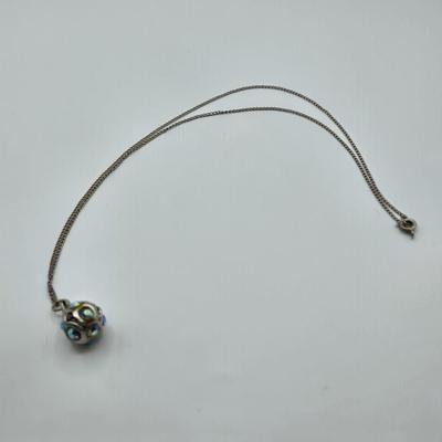 LOT 92: Vintage Blue Beaded Necklace with Matching Earrings and Bracelets, Silver-tone Chain Necklace with Large Pendant, and More