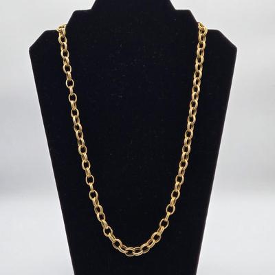 LOT 99: Multiple Gold-tone Necklaces and Chains and Pair of Earrings