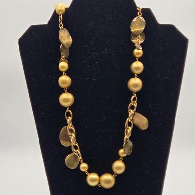 LOT 99: Multiple Gold-tone Necklaces and Chains and Pair of Earrings