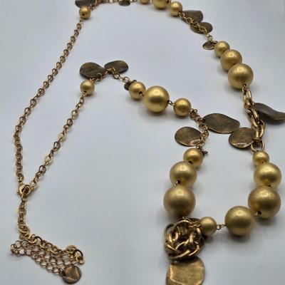 LOT 99: Multiple Gold-tone Necklaces and Chains and Pair of Earrings