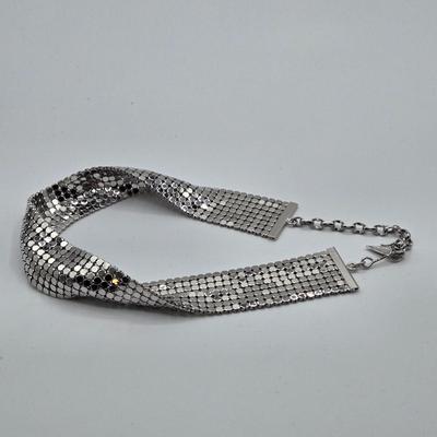 LOT 100: Whiting & Davis Co. Silver-tone Necklace and Coil Snake Bracelet