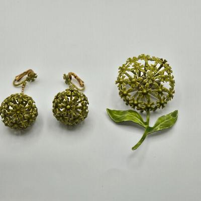 LOT 103: Vintage Bracelets with Matching Clip Earrings and Brooches with Matching Clip Earrings