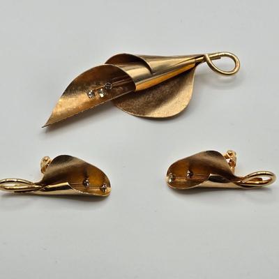 LOT 103: Vintage Bracelets with Matching Clip Earrings and Brooches with Matching Clip Earrings