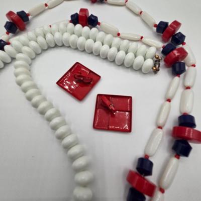 LOT Variety of Vintage Jewelry Including Beaded Necklaces, Clip Earrings, and More