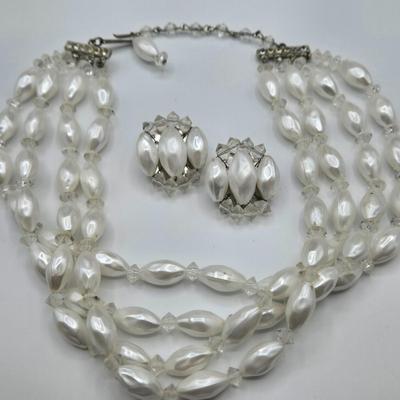 LOT Variety of Vintage Jewelry Including Beaded Necklaces, Clip Earrings, and More