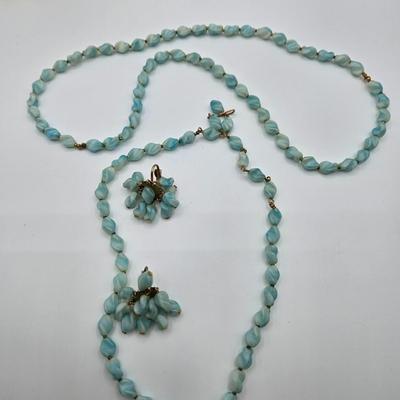 LOT 110: Multiple Necklaces with Matching Clip Earrings and More
