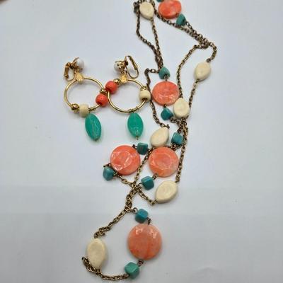 LOT 110: Multiple Necklaces with Matching Clip Earrings and More