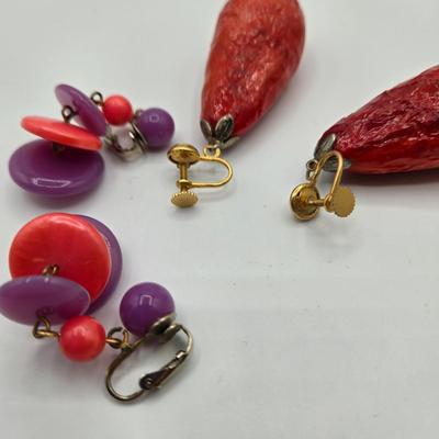LOT 110: Multiple Necklaces with Matching Clip Earrings and More