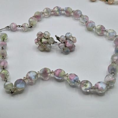 LOT Vintage Beaded Necklaces, Bracelets, and Clip Earrings