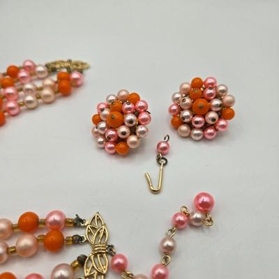 LOT Vintage Beaded Necklaces, Bracelets, and Clip Earrings
