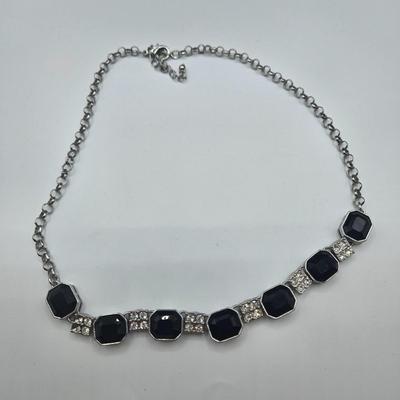 LOT 142: Multiple Pieces of Silver-tone Jewelry Including Rose Quartz Necklace, Lucite Block Necklace, Fun Turtle Necklace, and More