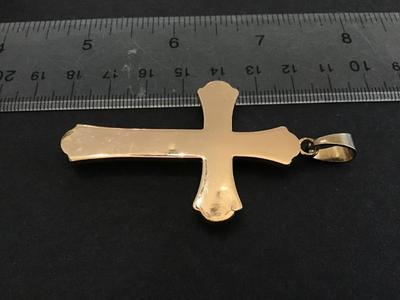 Large Vintage Rhinestone Cross Pendant