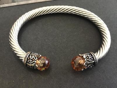 Cable Bracelet Citrine Stones