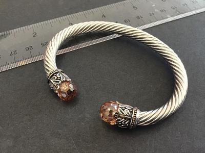 Cable Bracelet Citrine Stones