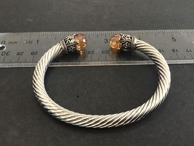 Cable Bracelet Citrine Stones