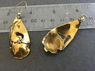 Vintage Cutout Brass Look Earrings