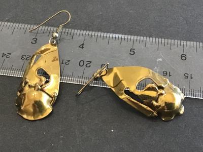 Vintage Cutout Brass Look Earrings