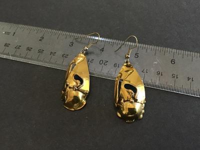Vintage Cutout Brass Look Earrings