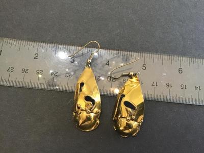 Vintage Cutout Brass Look Earrings