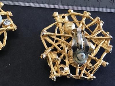 Large Vintage Clip on Earrings
