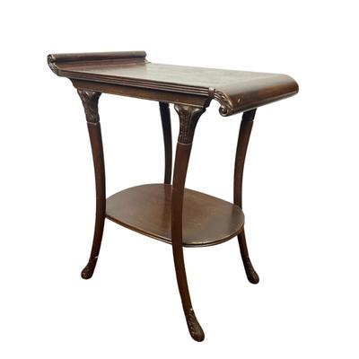 Sale Photo Thumbnail #1585: Made of mahogany, has inlay top
Measures: 24" wide x 16" deep x 27.5" high