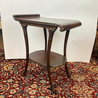 Sale Photo Thumbnail #1584: Made of mahogany, has inlay top
Measures: 24" wide x 16" deep x 27.5" high