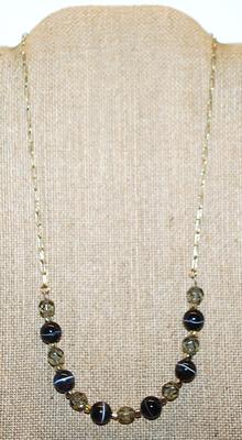 "Cat's Eye Marble" NECKLACE with Prism Stone Accents and Lobster Style Clasp 18" L