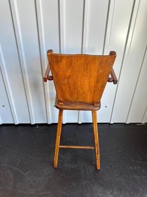 VINTAGE DOLL WOODEN HIGH CHAIR
