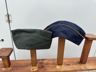 VINTAGE U.S. ARMY GARRISON CAP AND VINTAGE WEST GERMAN AIR FORCE GARRISON CAP