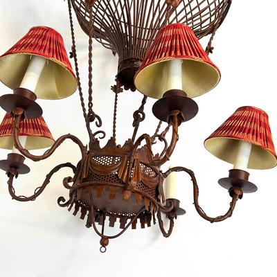Sale Photo Thumbnail #1615: Stunning Chandelier !
Large hot air balloon style chandelier. Measures: 60" high x 28" diameter