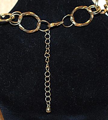 Gold Colored Twisted Ovals & Circles NECKLACE with a Lobster Clasp 17" L