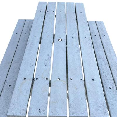 Sale Photo Thumbnail #1643: Made of environment recycled plastic. Has one nut missing on bolt underside of table, please refer to photo.
Measurements:
6' in length, 62" in width, 28.5" in height
