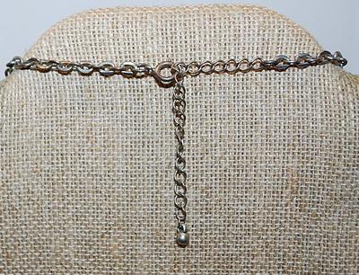 Brushed Silver Colored 7 FLOWERS NECKLACE with Jewel Accent Stones and Circle Style Clasp 18" L x 5" W